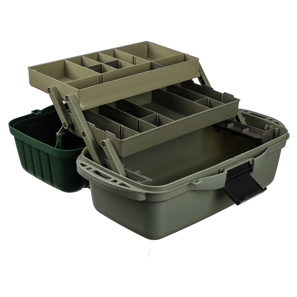 AZOR FISHING Ящик рыболова двухполочный, 40x19,5x21см, пластик, зеленый (MB-PL-07_1 ) - #7