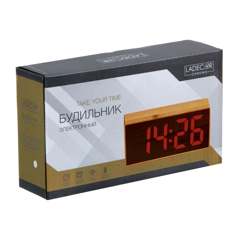 LADECOR CHRONO Будильник электронный, 17,3x8,3x4,5 см, USB, 4 цвета - #6