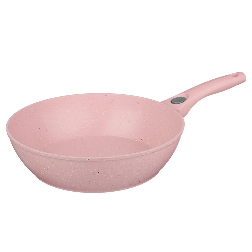 Сковорода глубокая литая тм SATOSHI Ботаника d28см, антиприг.покр. мрамор, съем. ручка, инд, 3 цвета - #2