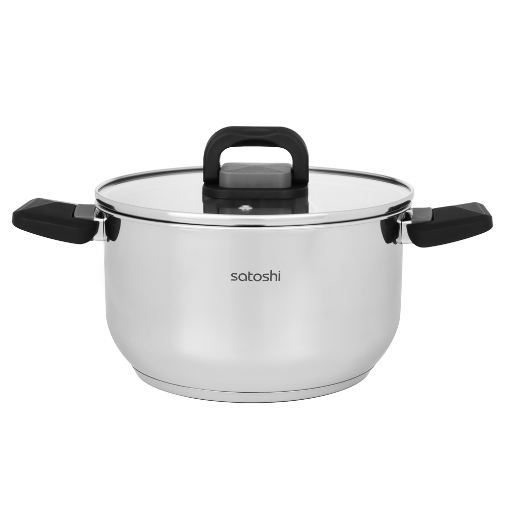 Кастрюля тм SATOSHI Манн 20х11,5см. 3,5л. со стекл. крышкой, индукция - #1