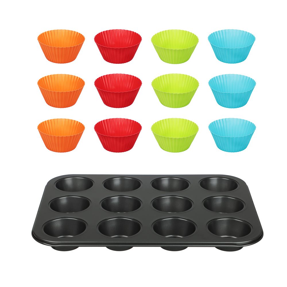 VETTA Форма для выпечки 12 ячеек с силиконовыми формами, 35,2х26,5х2,7см, угл.сталь, антипригарное п - #6