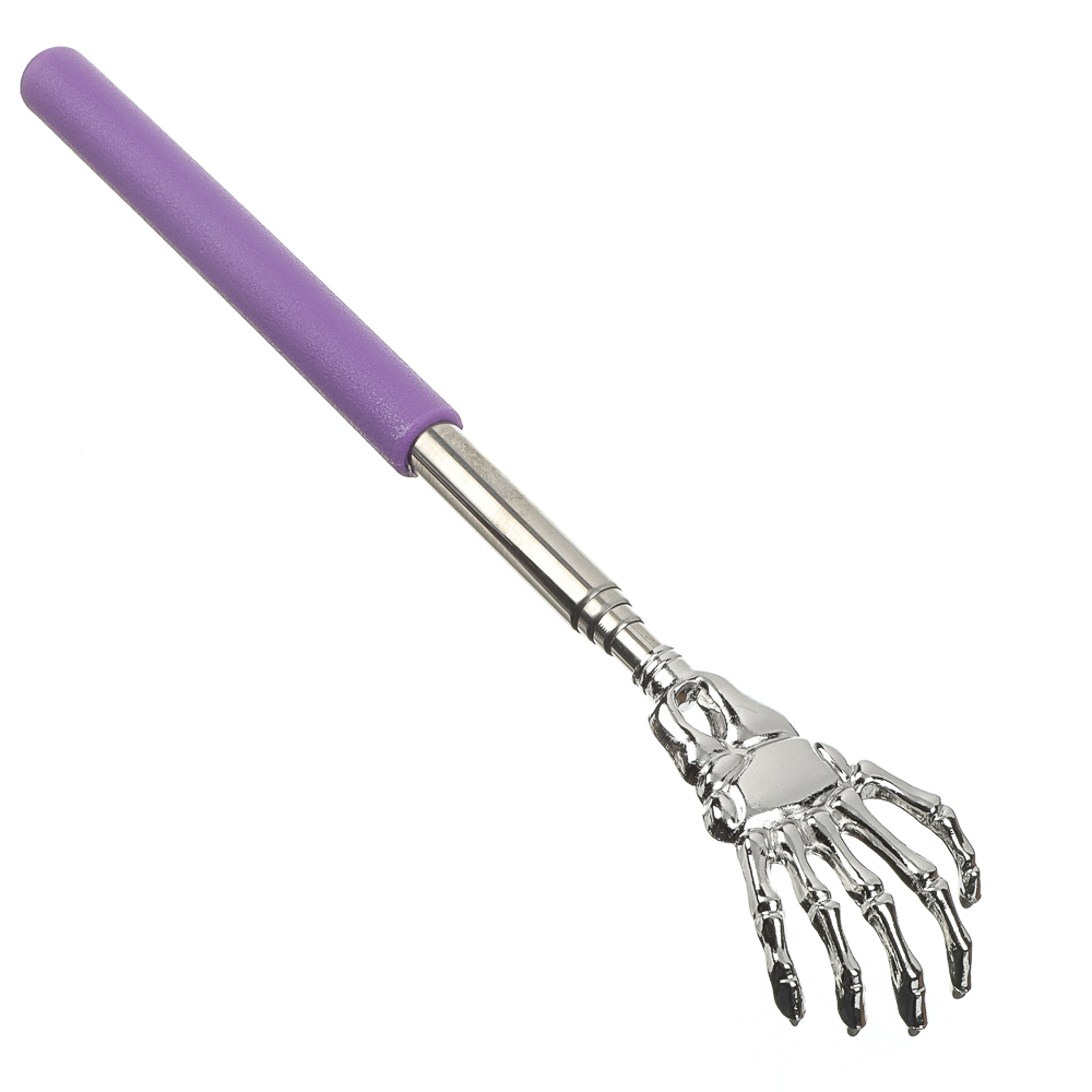 Чесалка для спины раздвижная металлическая 21-60см черная - #12