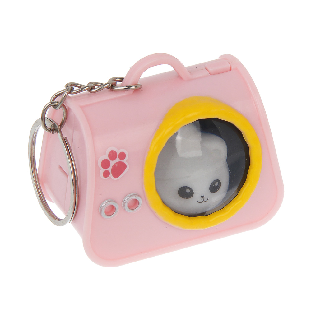 Игрушка брелок "Питомец в сумочке", ИГРОЛЕНД, ABS, 14х12 см, 3хAG10, 3 дизайна - #4