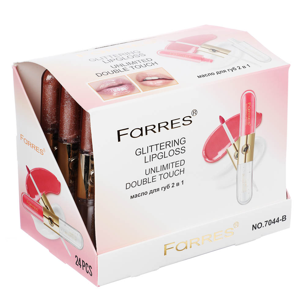 Сияющий блеск + масло для губ 2 в 1, тм Farres, 10 мл - #7