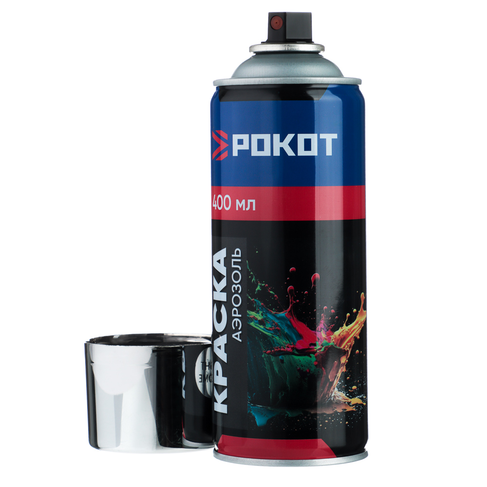 РОКОТ Краска аэрозоль 400мл, хром (9004/CS) - #2