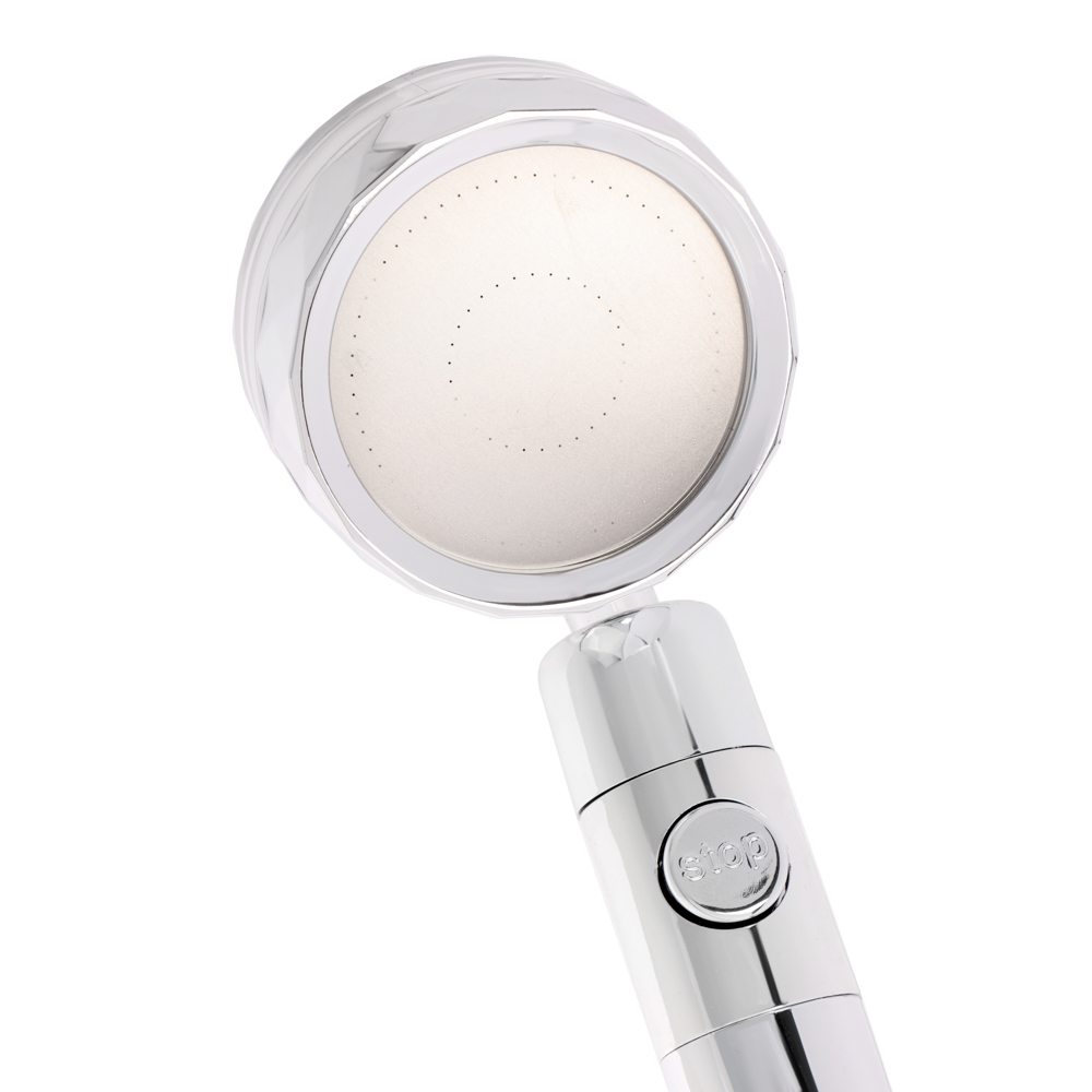 Лейка для душа-турбо лейка, 1 режим, с вентилятором, кнопка стоп, 75мм, хром - #2