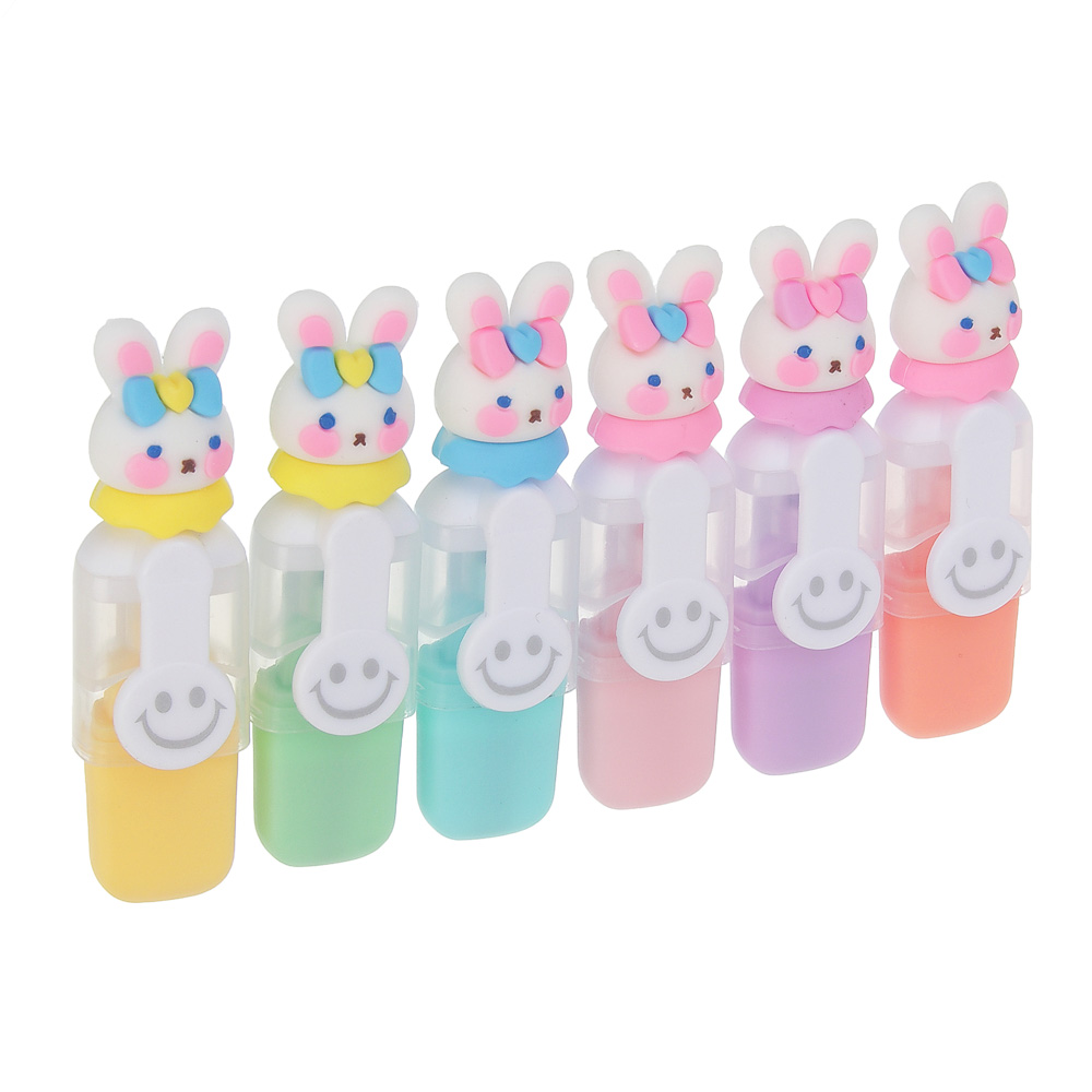 Маркер-выделитель, колпачок в форме зайчика, 6 цветов - #6