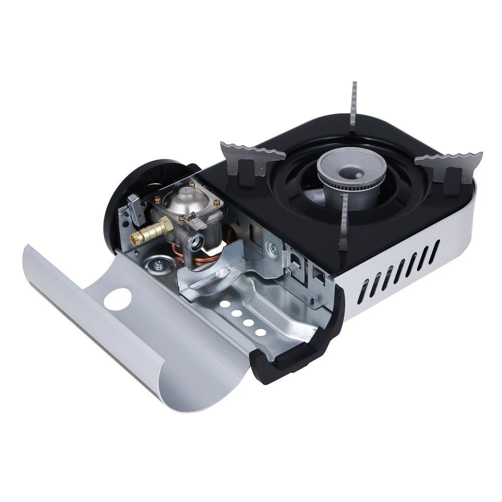 ЕРМАК Плитка газовая с цанговым захватом, переходник, кейс, алюминий, 25х20х7,7см - #3