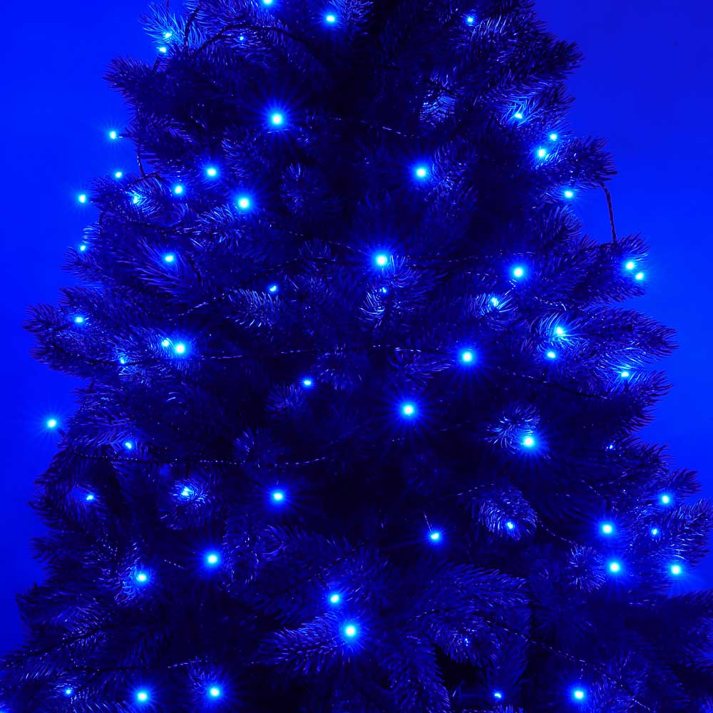 СНОУ БУМ Гирлянда эл. вьюн 10м, 100LED, синий, 8 режимов, ПВХ черный, 220В - #5