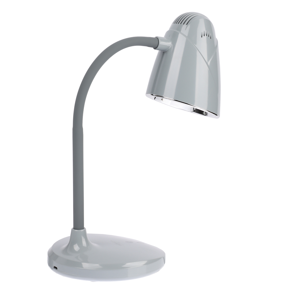 FORZA Лампа настольная складная 30LED, питание USB, 7Вт, 500Лм, кабель 1м, диммер, пластик, серая - #3