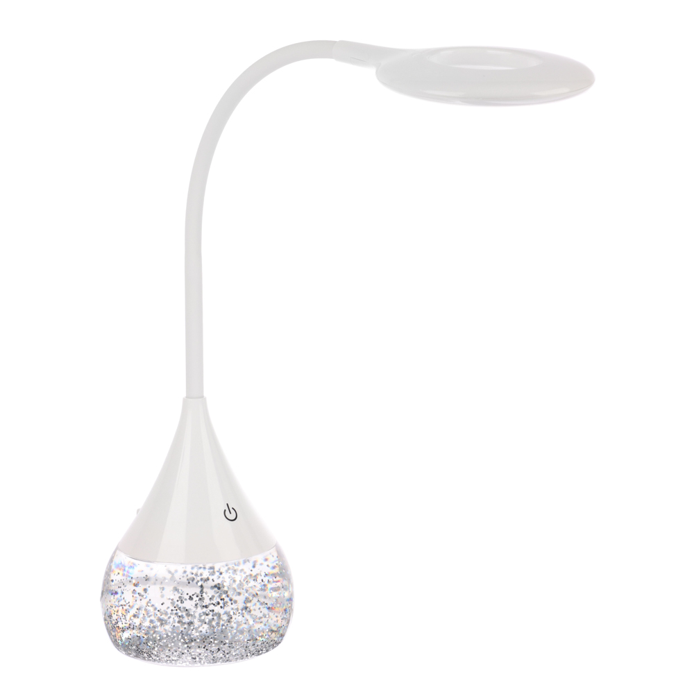 BY Светильник переносной настольный Глиттер,16LED,5Вт,300Лм,RGB,USB-C 5В,каб.1м, дим., пластик,белый - #3