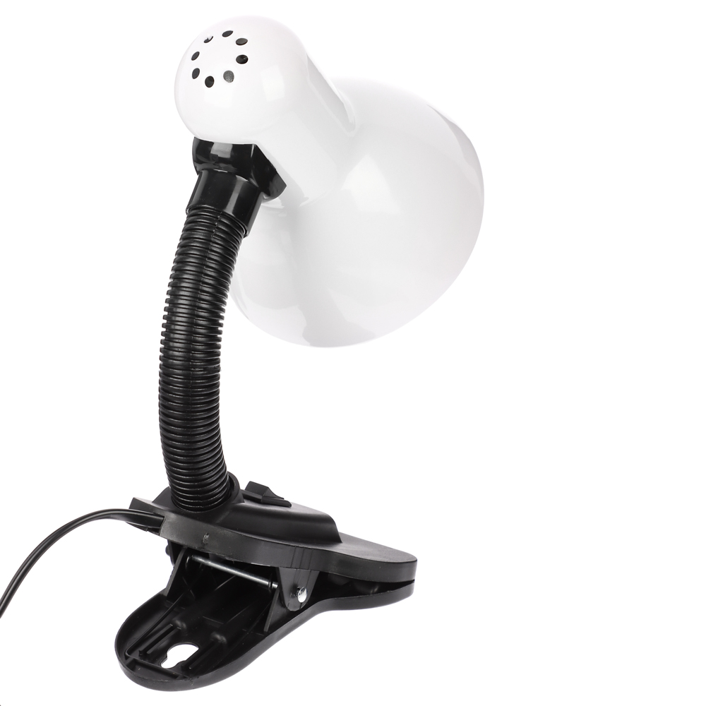 BY Светильник на прищепке, E27, 40 Вт, 230 В, гнущаяся ножка 10 см, шнур 75 см, белый - #4