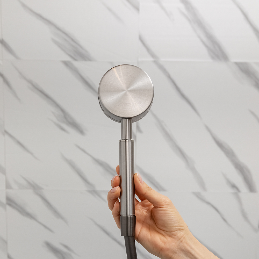 Лейка для душа водосберегающая, 1 режим, 80мм, микроточки, нержавеющая сталь 304, сатин - #7