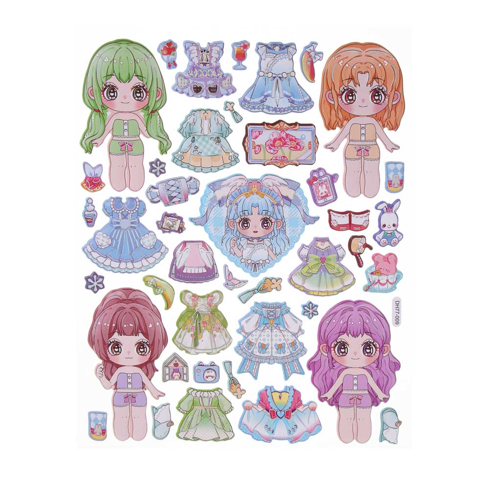 Набор для творчества с наклейками бумага, PP, PVC, 20х30см, 6 дизайнов - #6