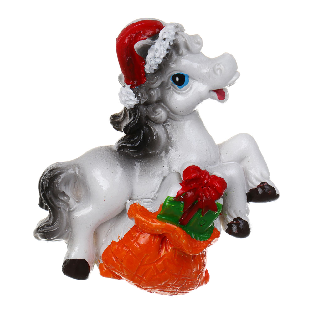 СНОУ БУМ Магнит лошадь 6.5x7 см, полистоун, 4 дизайна - #2