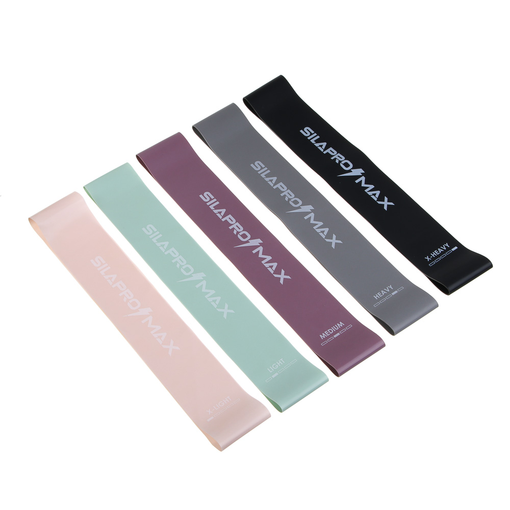 SILAPRO Max Набор фитнес резинок 5шт (5кг, 7кг, 11кг, 16кг, 21кг), 60х5см, латекс - #2