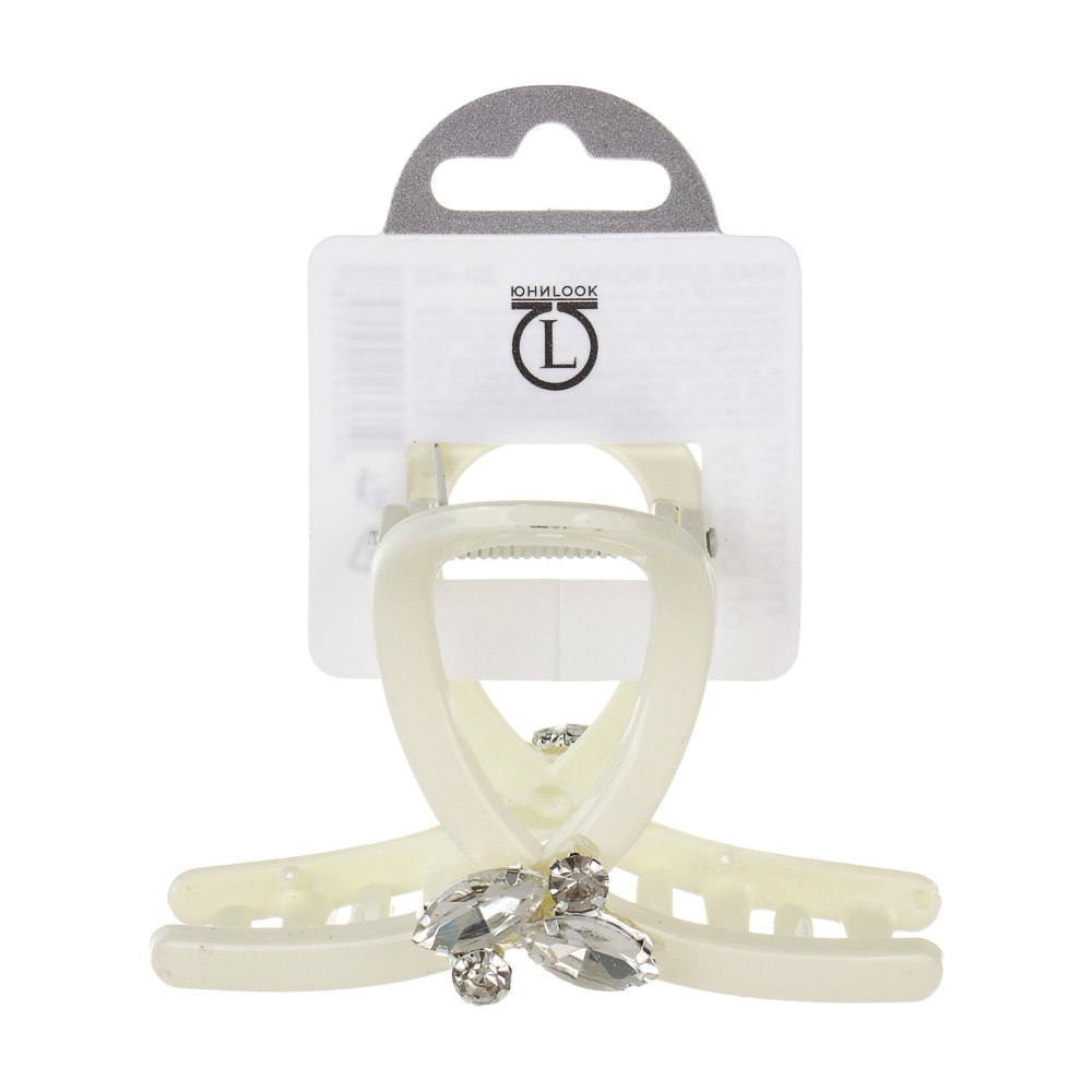 Краб для волос, тм ЮНИLOOK, 8см, пластик, 3 дизайна, #3 - #5