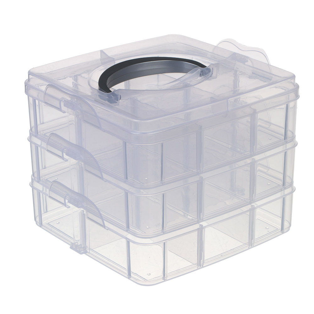 Органайзер тм VETTA, 3-х уровневый, 18 ячеек, пластик, 15х15х12,5см - #1