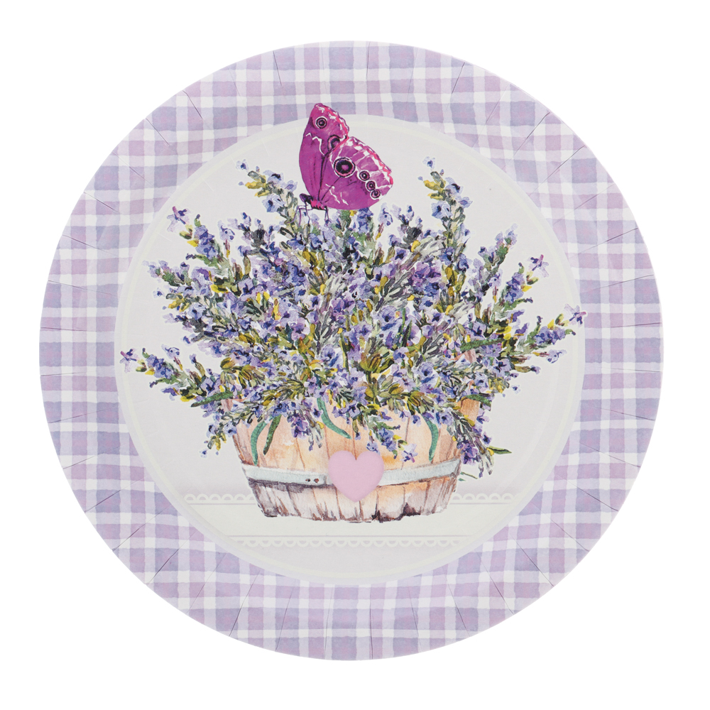 Набор бумажных тарелок Лаванда - 2, 6 шт d=230 мм - #1