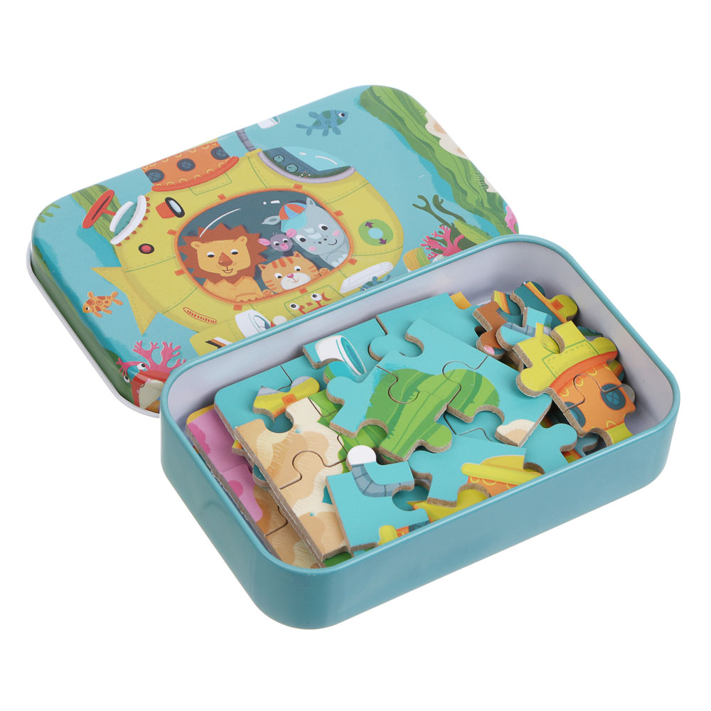 Пазлы в коробочке, 13,2х8,5см, 60 элементов, картон, металл, микс - #8