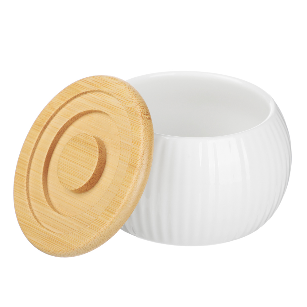Сахарница тм MILLIMI, 300мл, фарфор, бамбук - #4