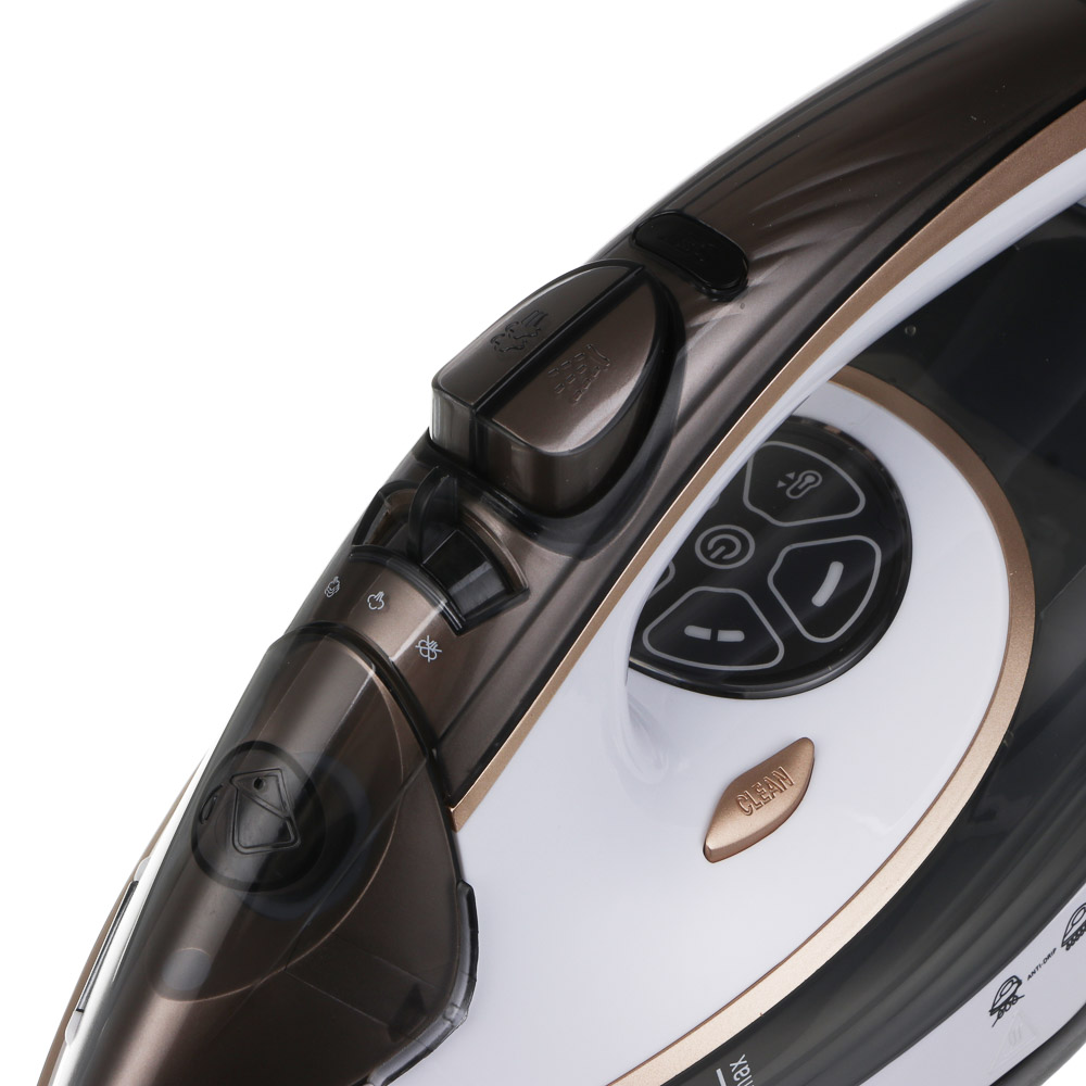 LEBEN Утюг с отпаривателем 3000 Вт, керамика, цифр. дисплей (антинакипь, антикапля, автоотключение) - #7