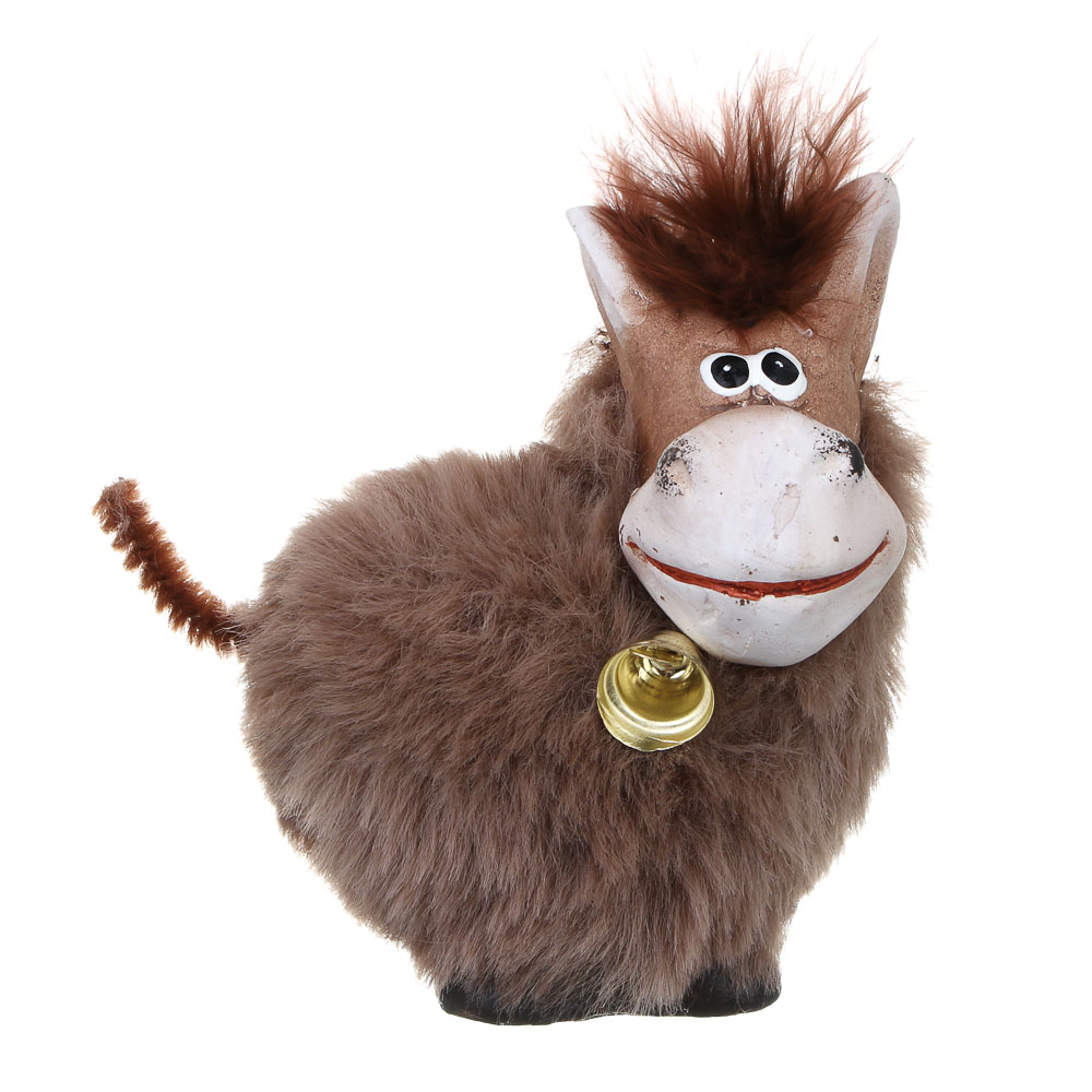 СНОУ БУМ Фигурка лошади 5.8x4.5x8 см, керамика, искусственный мех - #1