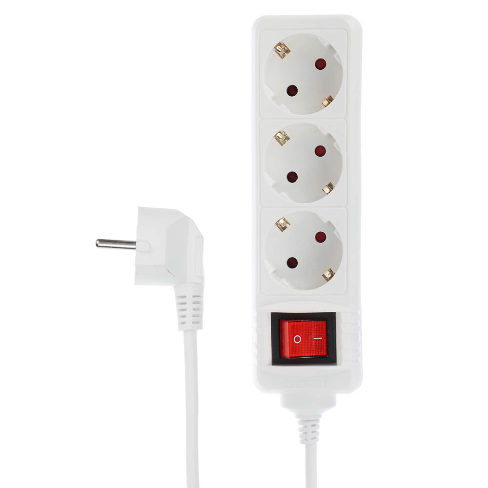 Удлинитель 3 гнезда 5м BY, с зазем, выкл., евро, с защит. шторками,16A,3500Вт - #1