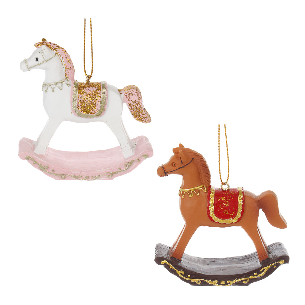 СНОУ БУМ Сувенир Лошадка качалка полистоун, 7,3x2,5x7,8 см, 2 вида - #1