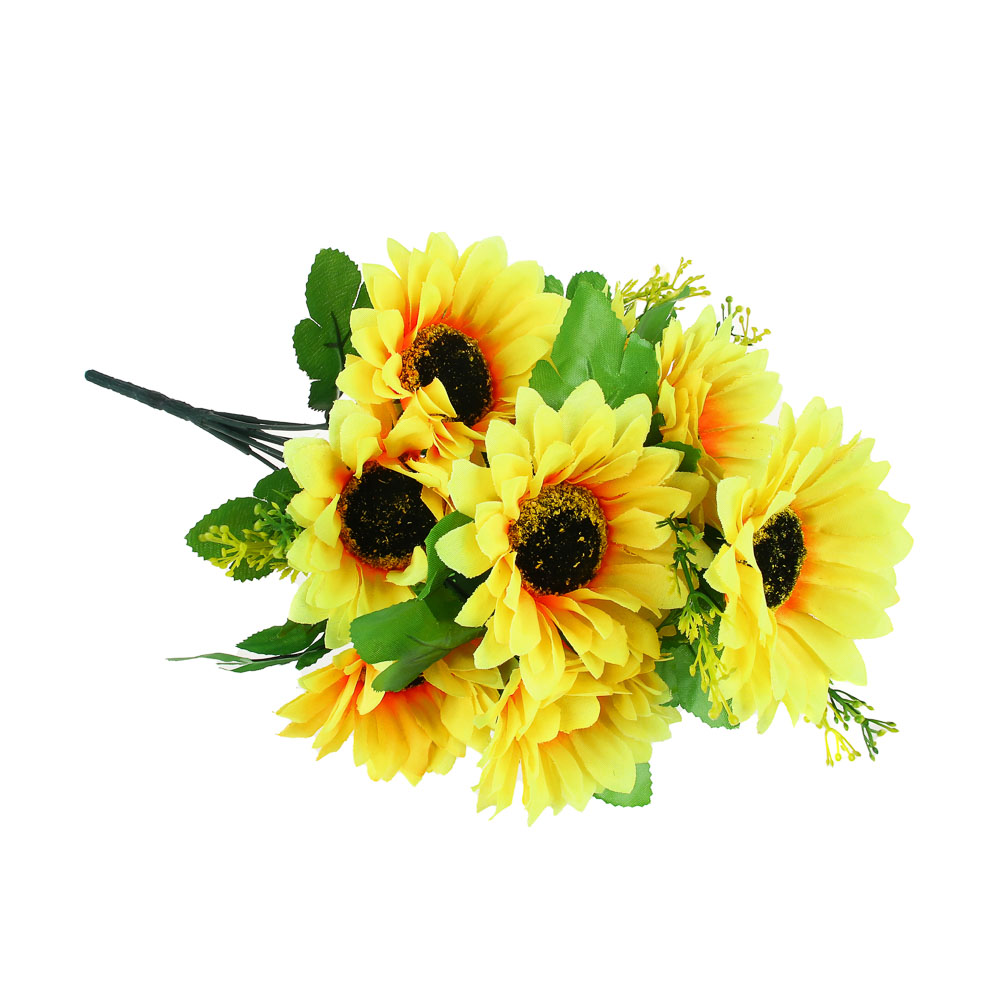 Букет искусственных цветов, пластик, в виде подсолнухов, 10 цветков, арт 04 - #1