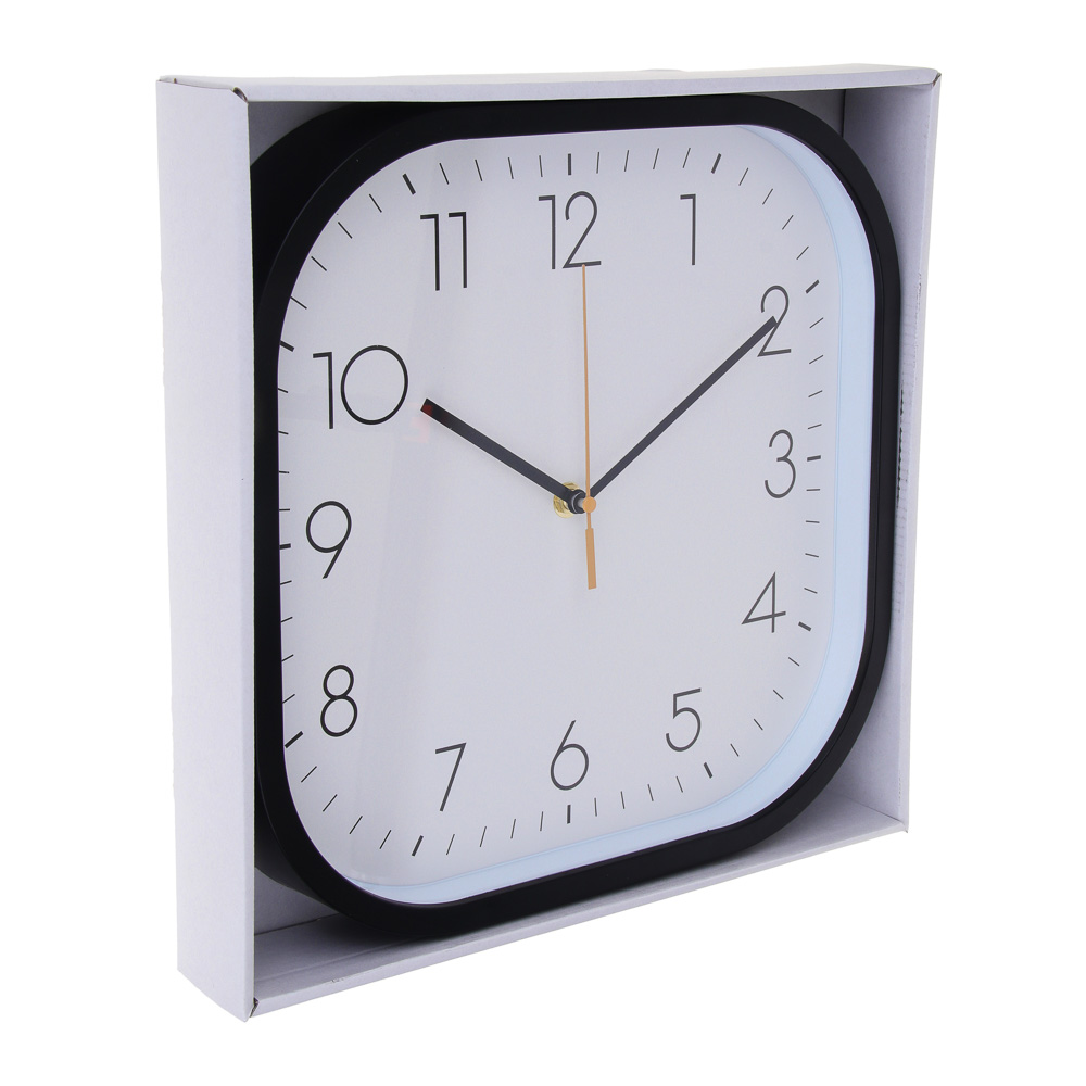 LADECOR CHRONO Часы настенные квадратные, пластик, 30x30x4 см, тикающий ход, 1xАА, арт08-27 - #4