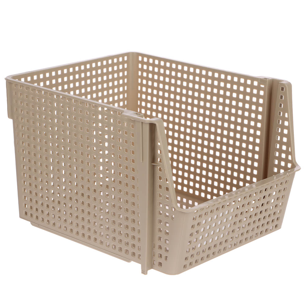 Корзинка для хранения Лофт10л штабелируемая серый, латте - #2