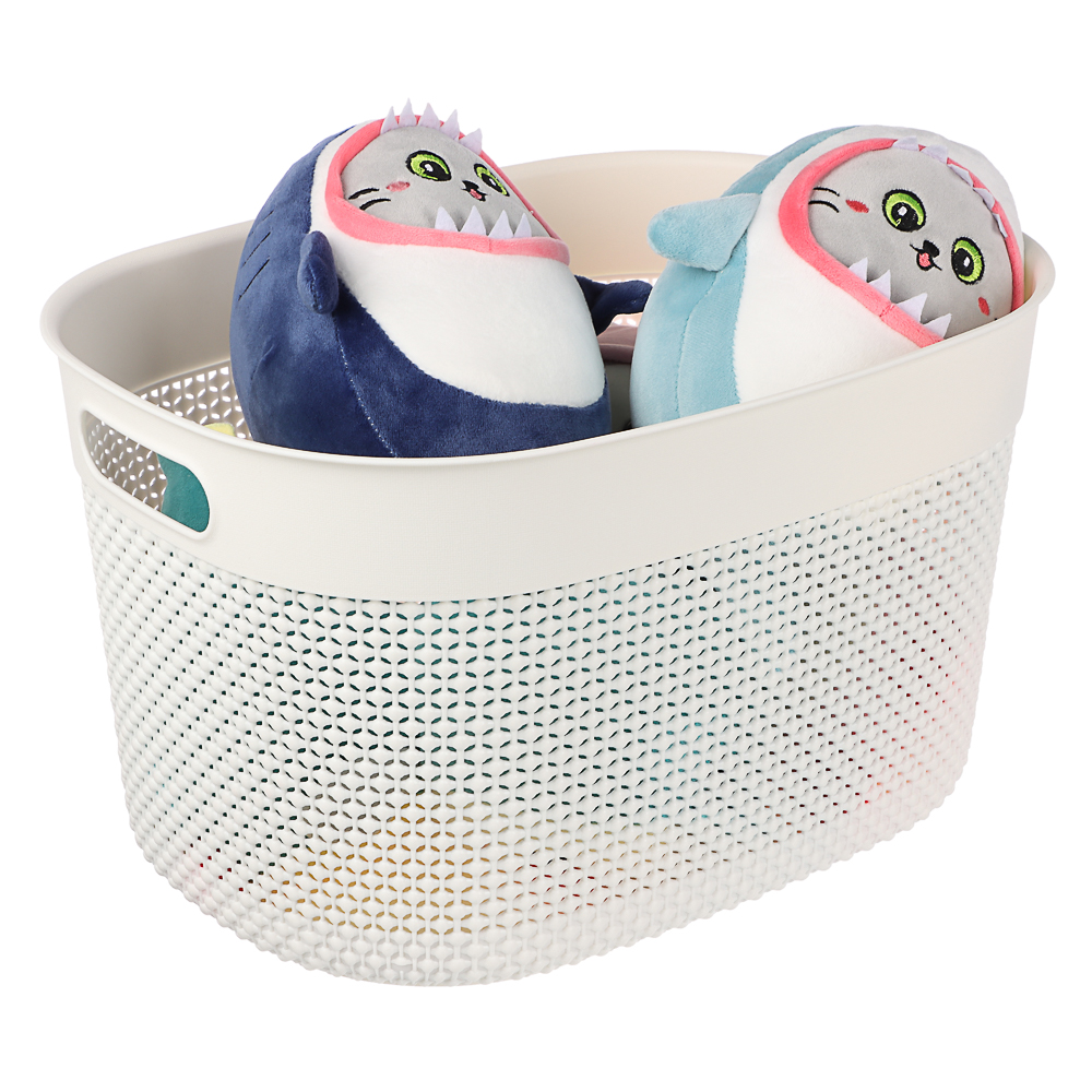 Корзина для хранения с крышкой OSLO 18л молочный туман - #5