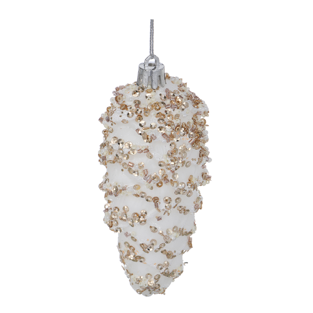 СНОУ БУМ Подвеска декоративная "Шишка" 1 шт, 5х5х12 см, пластик, глиттер - #2