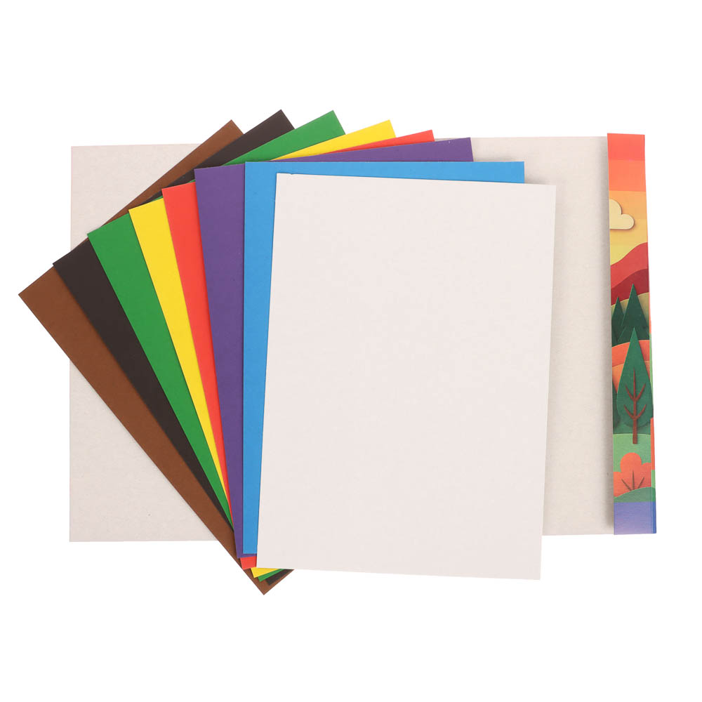 Картон цветной А4, 8 листов, 8 цветов, немел., в карт. папке - #7