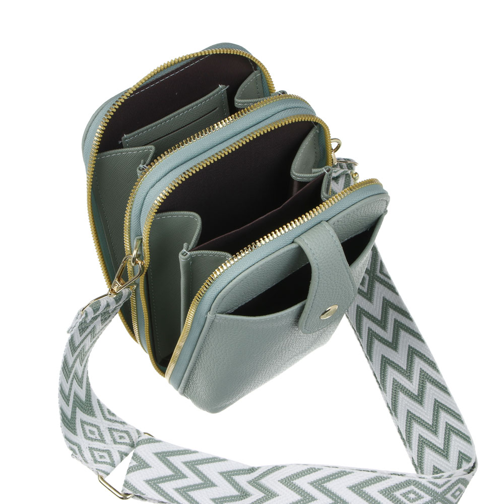 Сумка кроссбоди на декоративном ремне тм ЮL Zigzag, ПУ, металл, 19,5х12 см, 3 цвета - #4