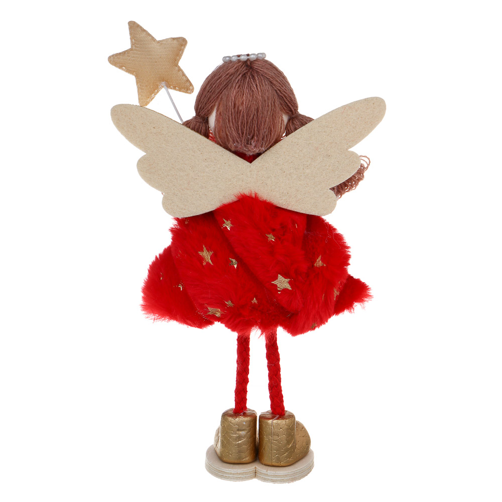 СНОУ БУМ Сувенир Ангел 21 см, полиэстер, красный, 3 вида - #6