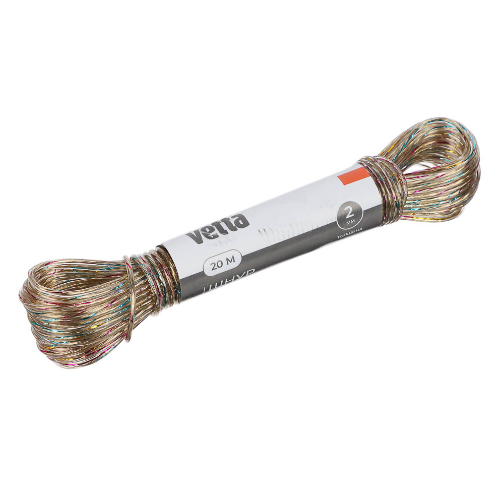 Шнур тм VETTA, с разноцветной металлической жилой 20м - #4