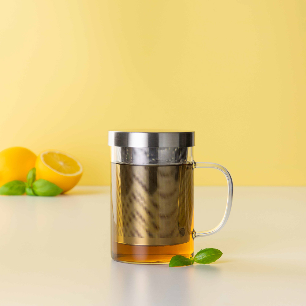 SATOSHI Кружка заварочная, 450мл, стекло, нерж. сталь - #9
