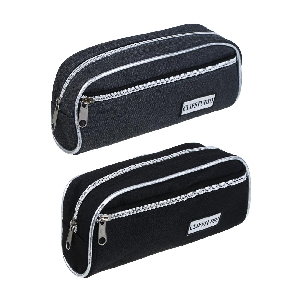 ClipStudio Пенал прямоугольный 21,5х10х6см, 2 отделения на молнии, полиэстер, ПВХ, 2 цвета - #1