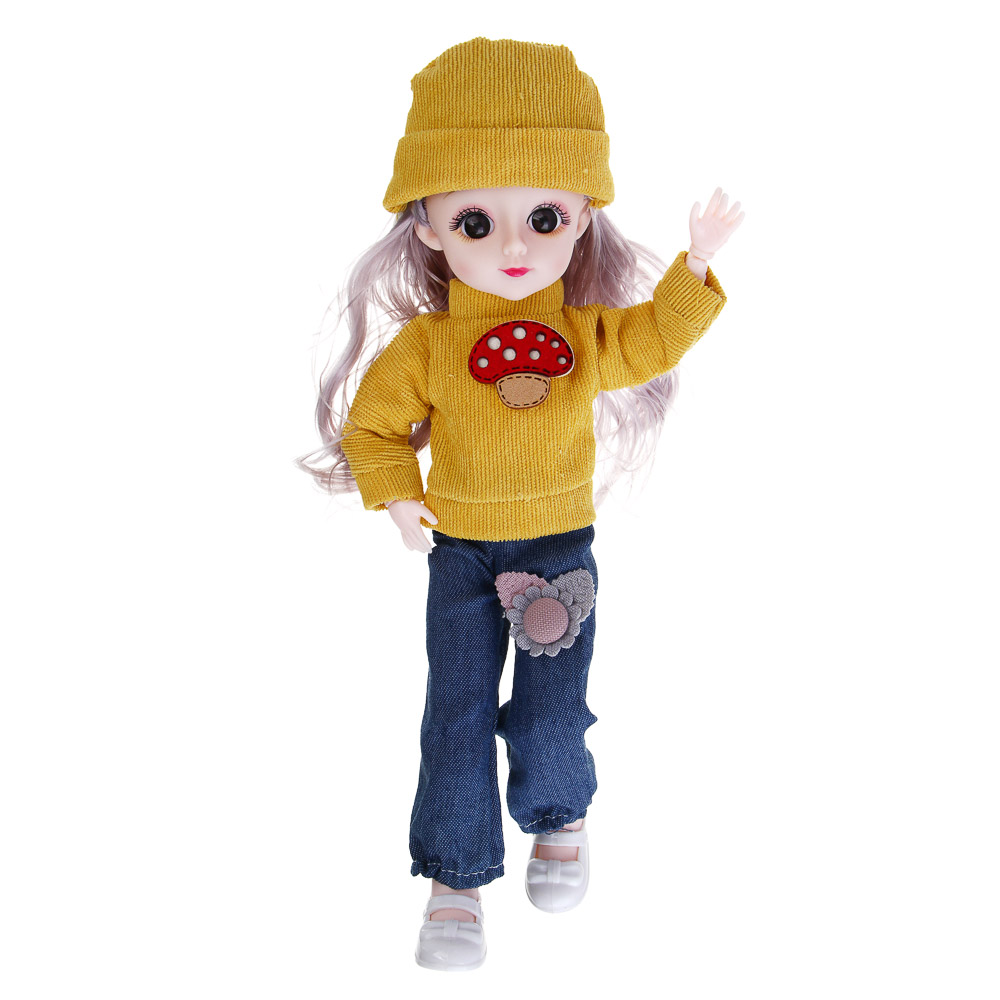 ИГРОЛЕНД Кукла шарнирная, 30 см, в ПВХ боксе, PVC, PP, 6,5х10х30 см,  4 дизайна - #6