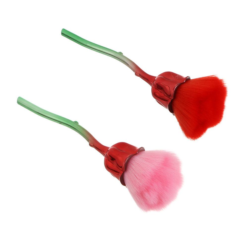 Кисть для румян и хайлайтера тм ЮНИLOOK La Rose, пластик, нейлон, 15,6см, 2 цвета, подар.уп. - #1