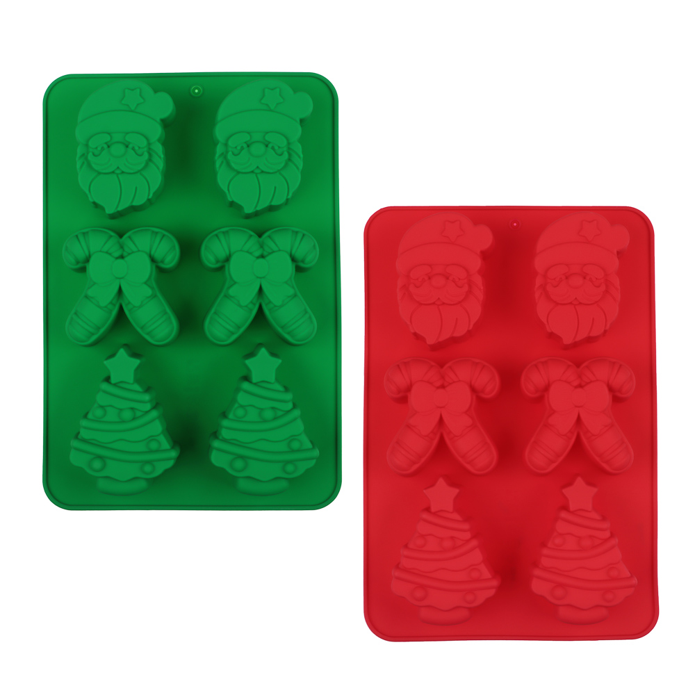 Новогодняя коллекция Щелкунчик Форма силиконовая 6 ячеек, 25х17,5см, 2 цвета - #1