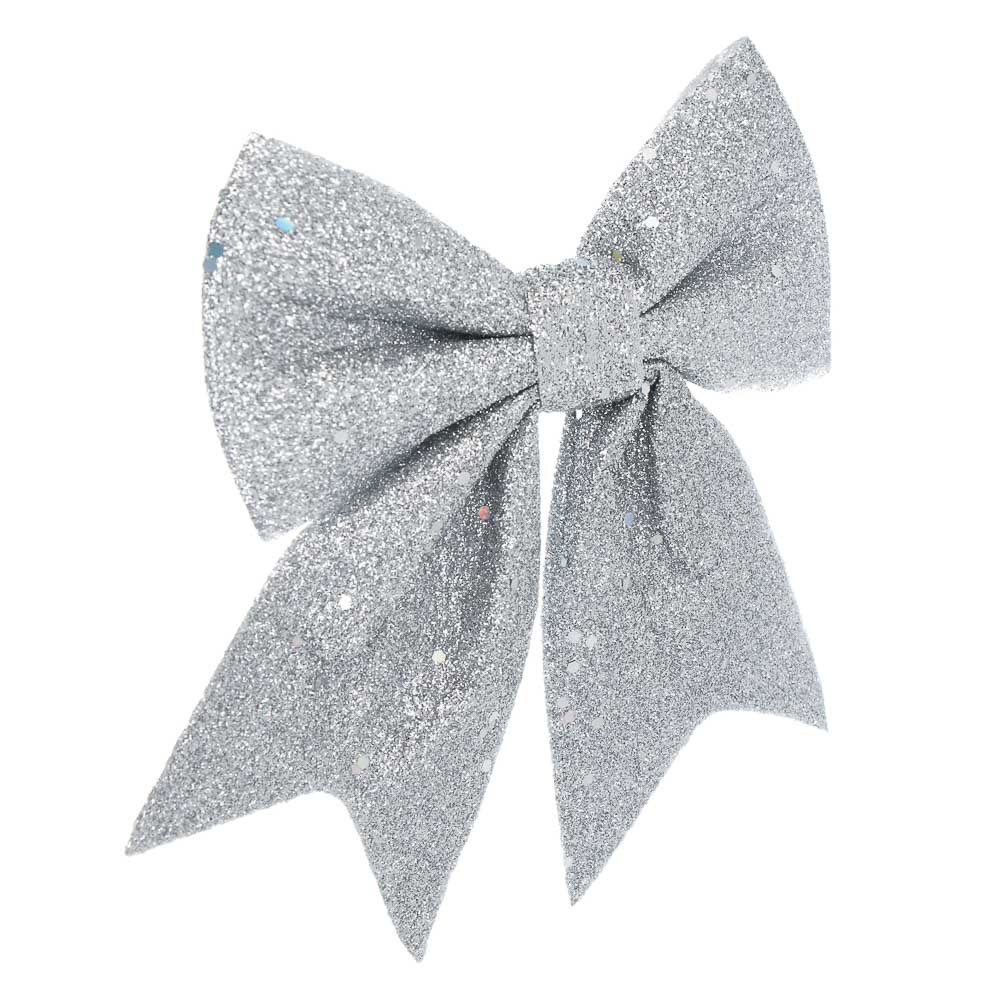 СНОУ БУМ Набор бантов 11,5х13 см, 2 шт, полиэстер, серебро - #3