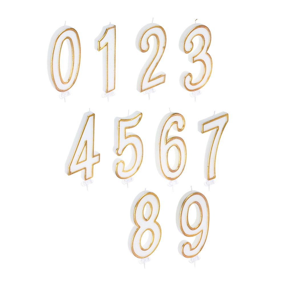 FNtastic Свеча для торта, цифра, гигант, 13 см, цвет золотой с глиттером, (0-9) - #1