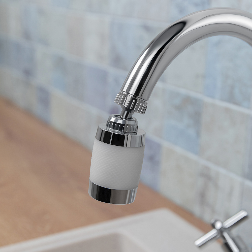 Аэратор-насадка для смесителя с фильтром, 2 режима, хром/белый - #15