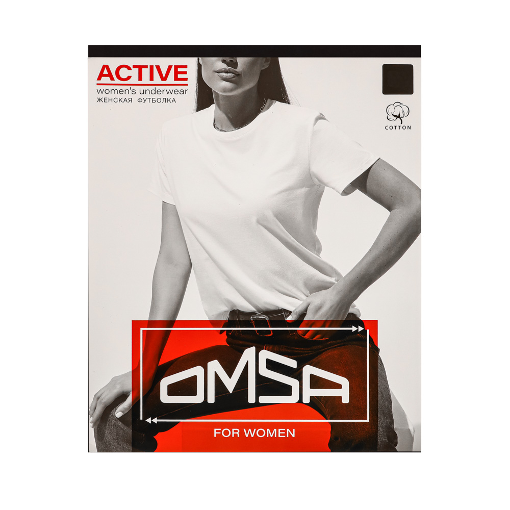 Omsa Женская футболка оверсайз, р.44-50, цвет черный, 100% хлопок, D1301 - #2