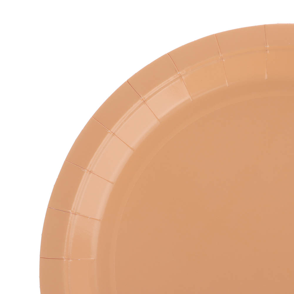 Тарелка бордовая, персиковая в асс 23см 6шт - #9