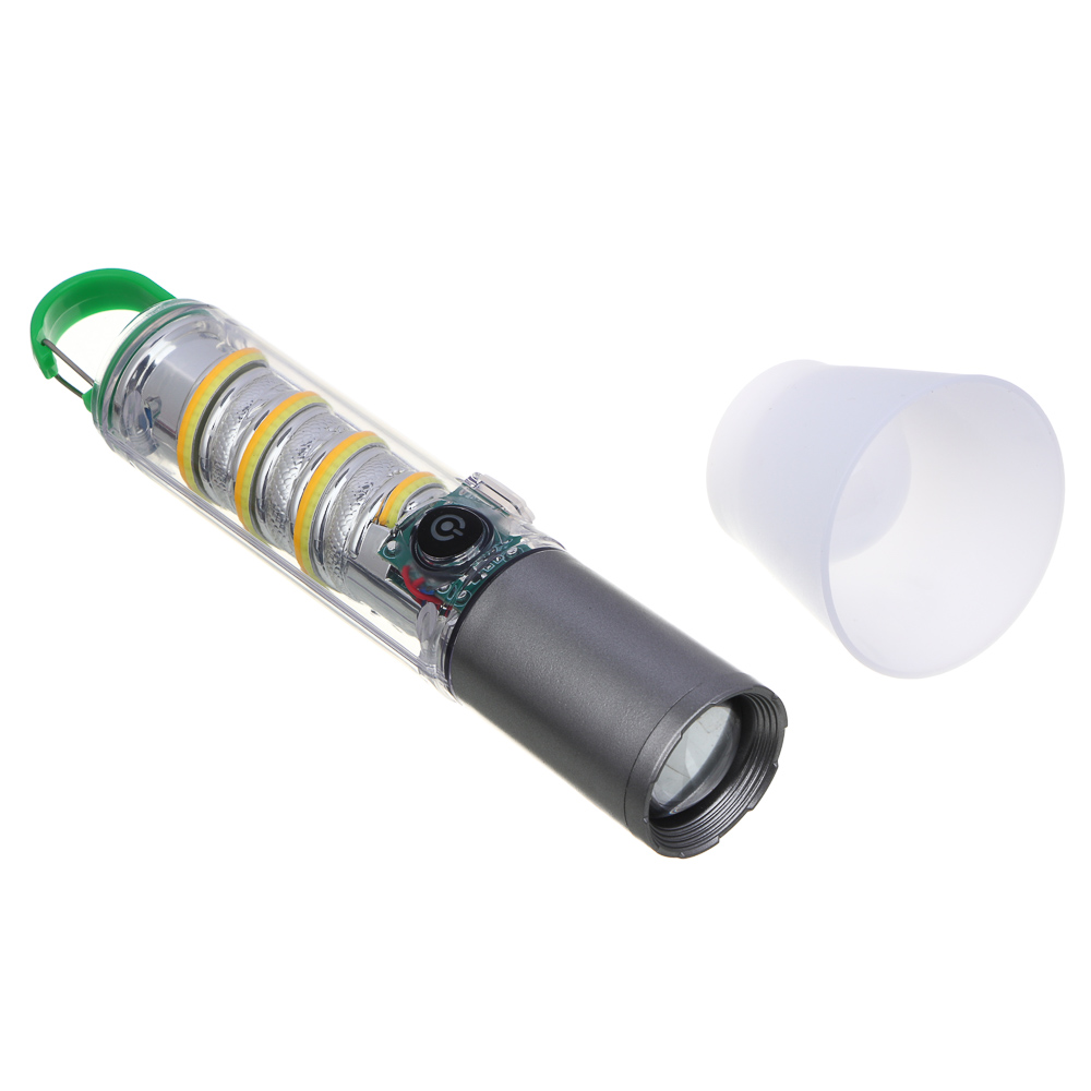 ЕРМАК Фонарь LED СОВ, 7 режимов, 1200 мАч, 175х34 мм, карабин, фокусировка, рассеиватель - #1