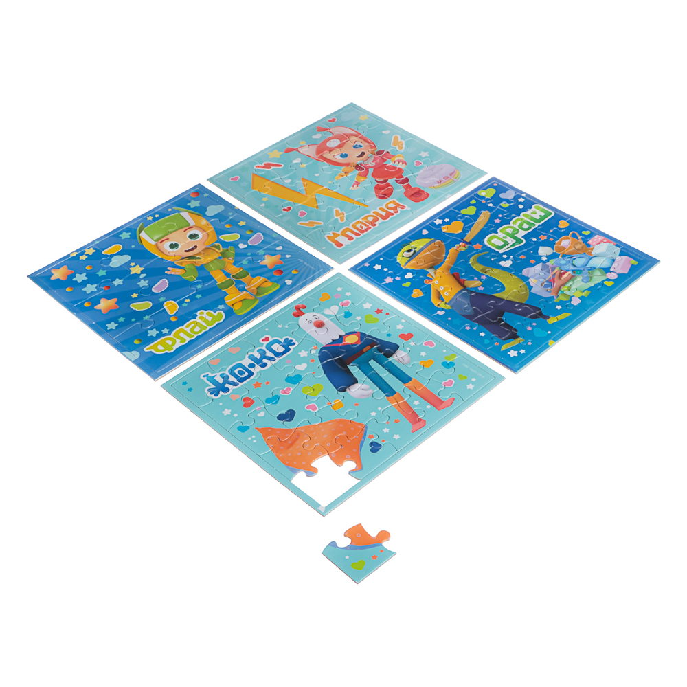 Геройчики. Пазл 4в1 (9-16-25-36). Бублик и друзья, 18x5x18см - #5